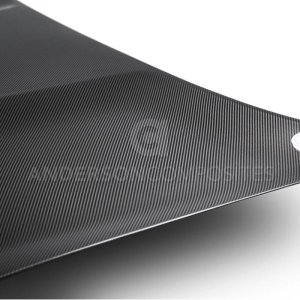 Ford Mustang Hood - Anderson Composites - Double Sided Carbon Fiber - Carbon Fiber - `15-`20
